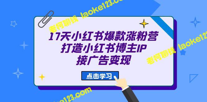 17天搞定小红书爆款，博主IP广告变现攻略-老柯聊钱