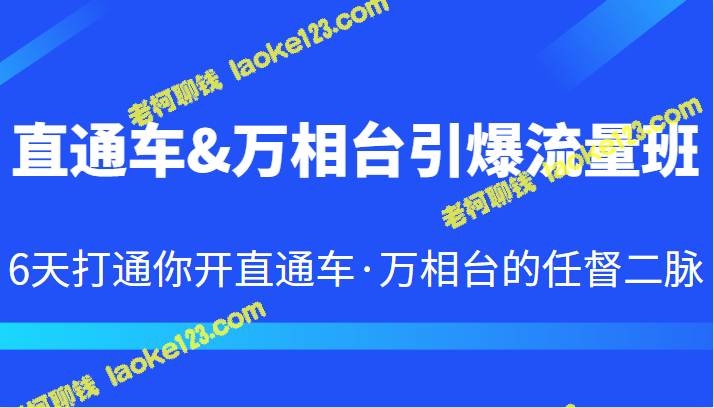 快速打通直通车&万相台，6天引爆流量班-老柯聊钱