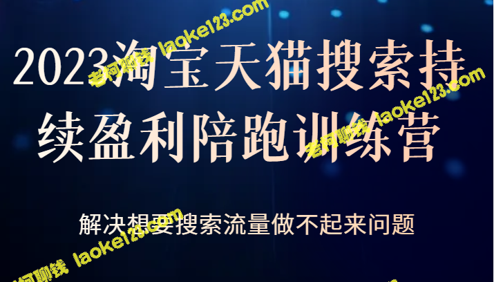 2023淘宝天猫搜索盈利训练营：解决搜索流量难题-老柯聊钱