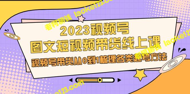 2023视频号带货指南：一步步教你快速起号带货-老柯聊钱