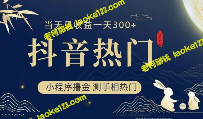 抖音新小程序：立即测手相，当天轻松赚取300+！-老柯聊钱